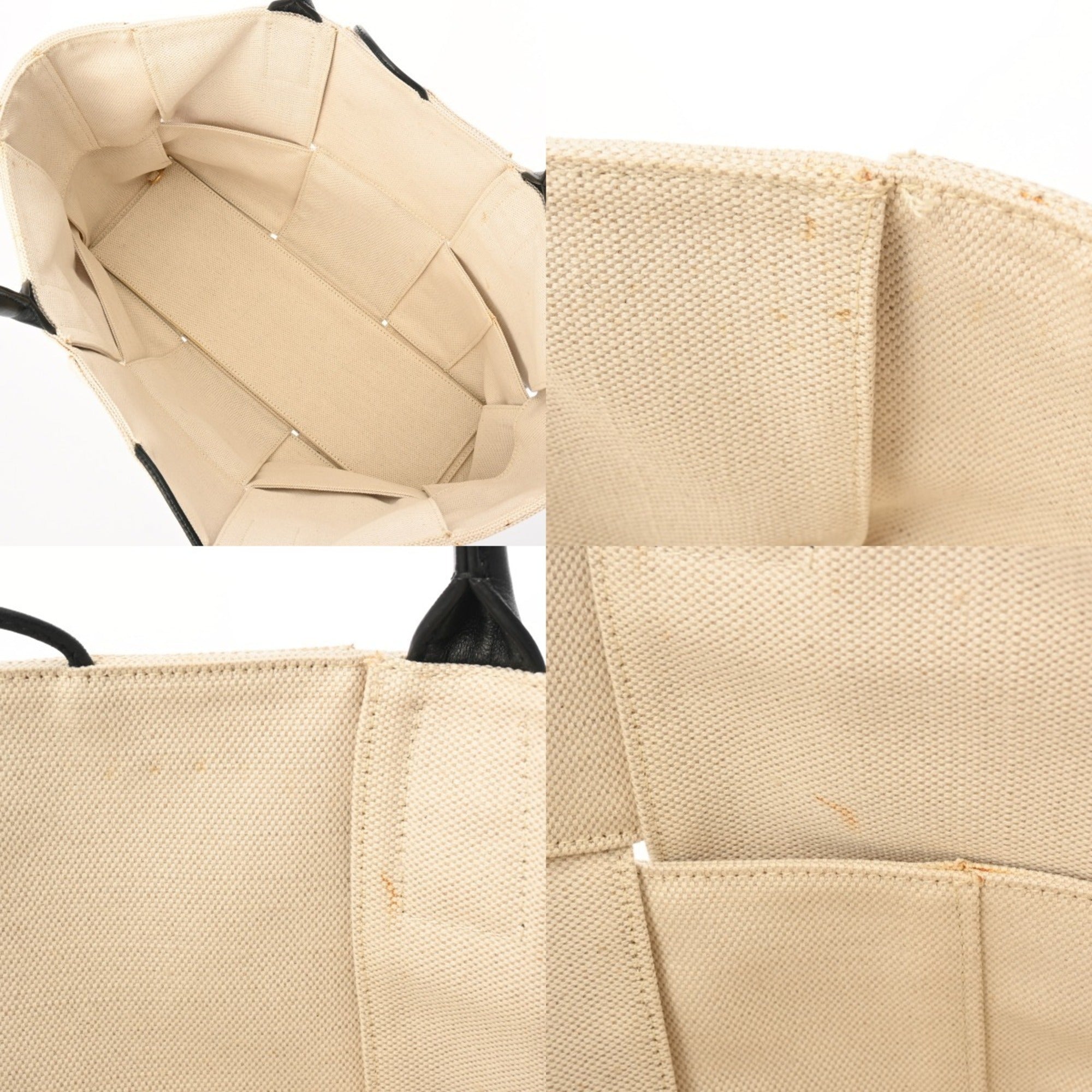 Bottega Veneta Ivory Canvas Tote Bag (Pre-Owned)
