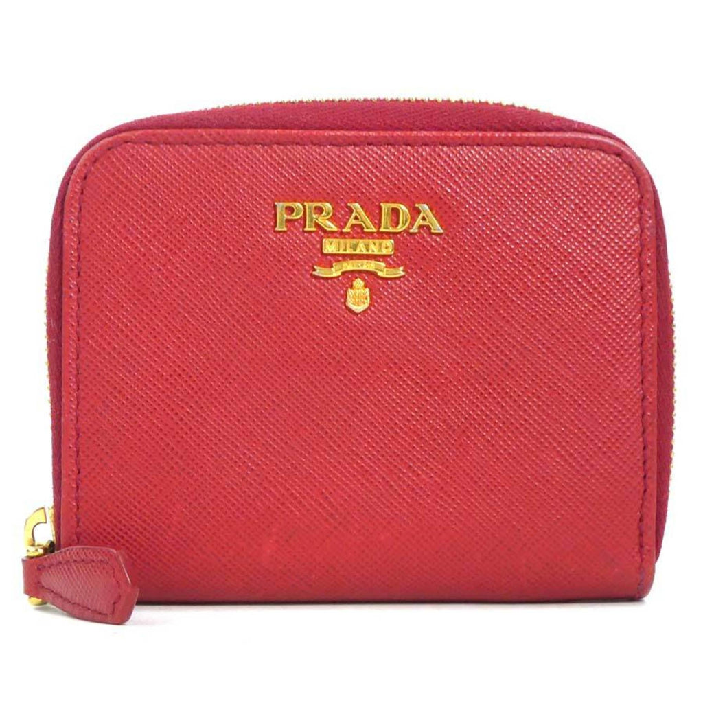 Prada Red Color Leather Coin Purse/Coin Case (Pre-Owned)
