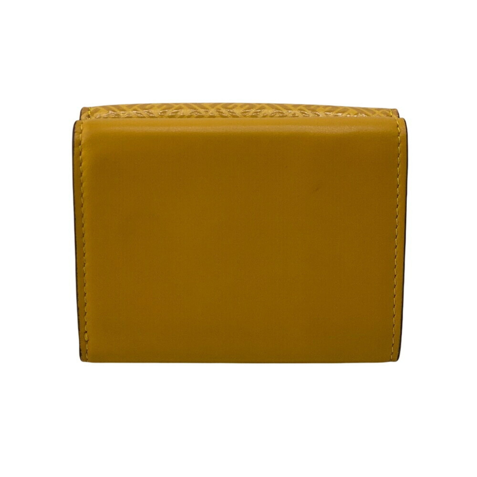 Fendi Yellow Leather Wallet (Tri-Fold) (Pre-Owned)