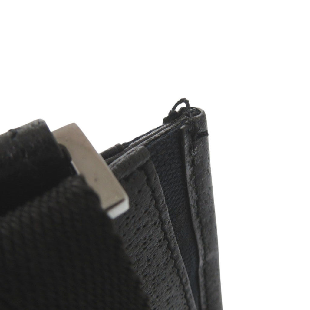 Gucci Black Gg Canvas Leather Shoulder Bag (Pre-Owned)