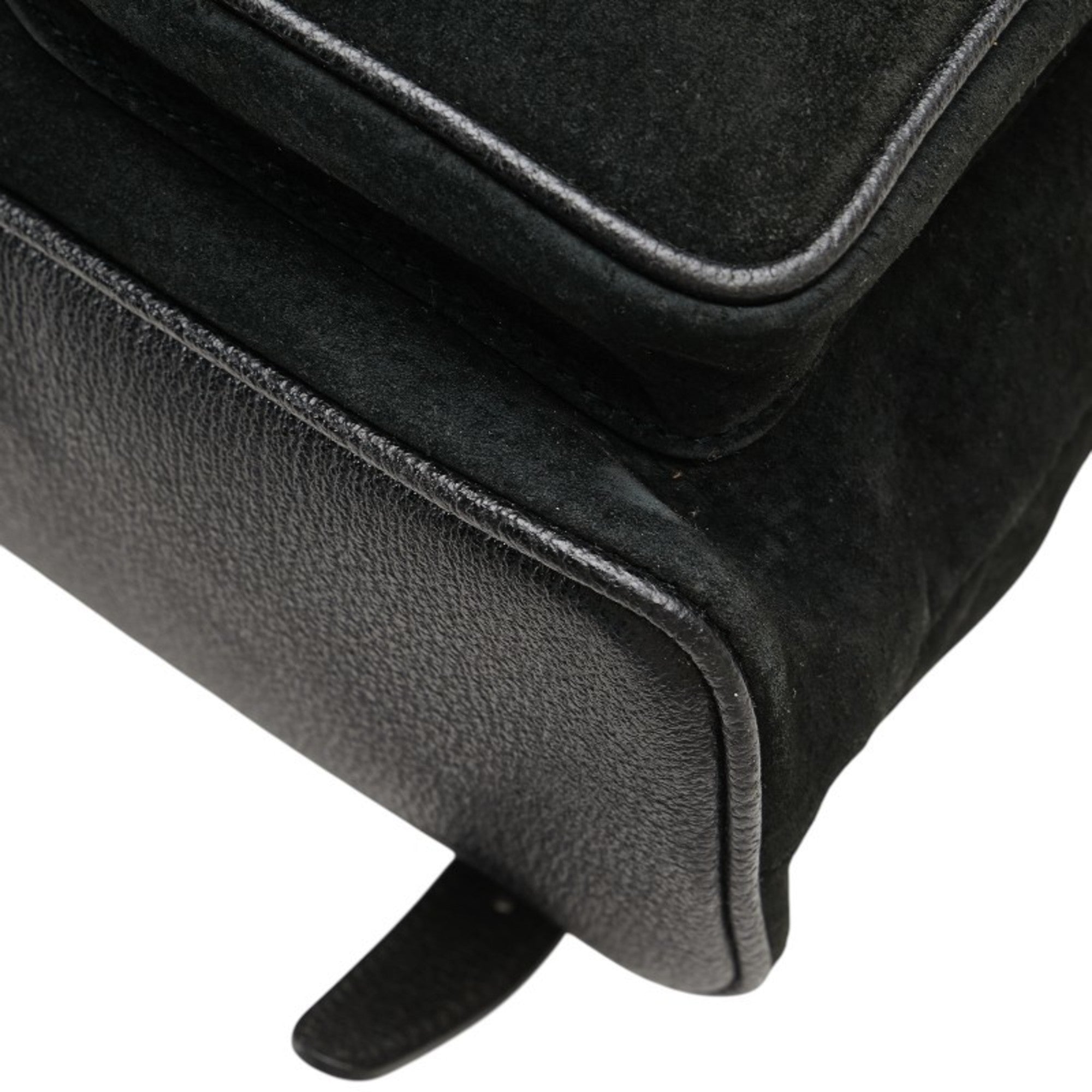 Gucci Bamboo Black Suede Leather Backpack (Pre-Owned)