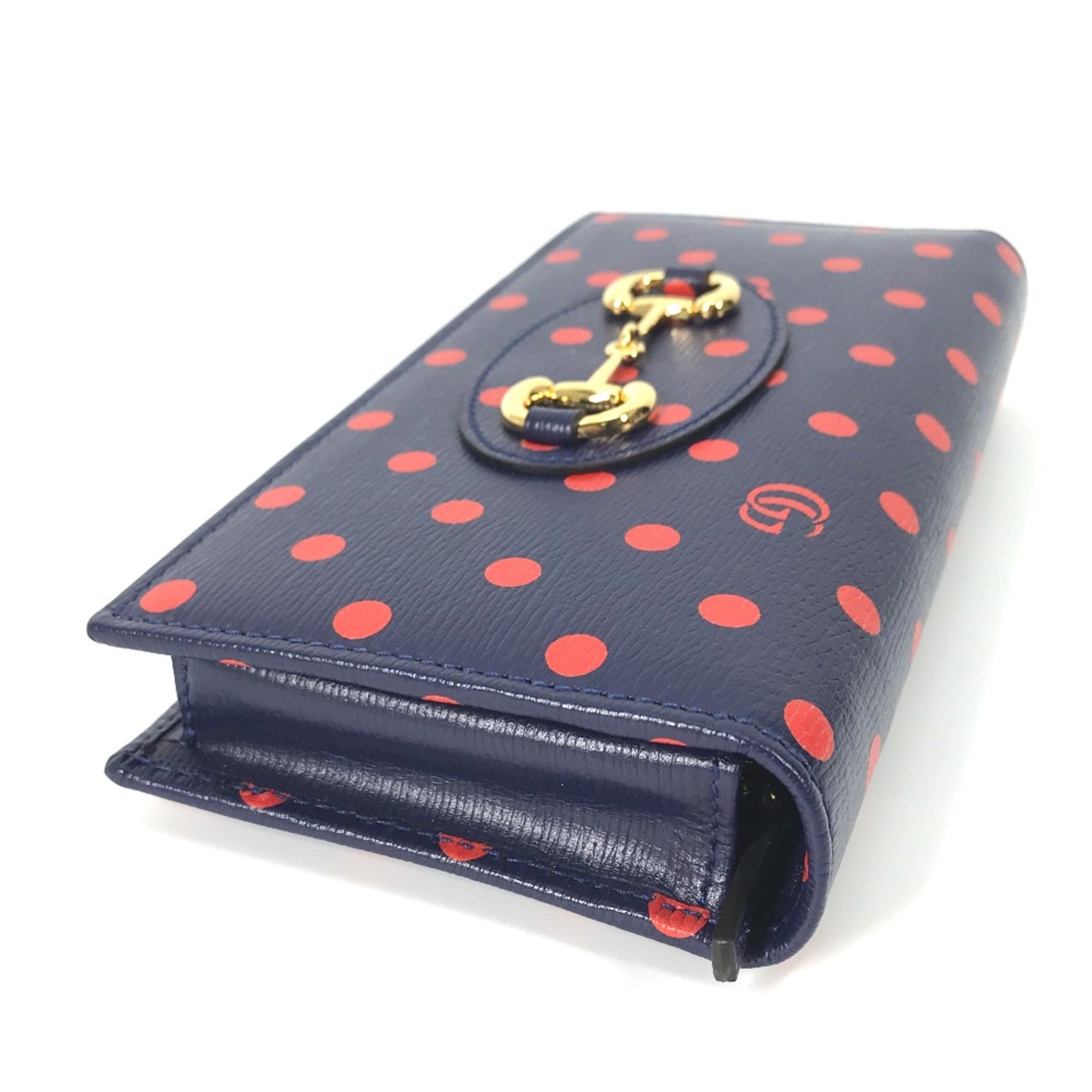 Gucci Navy Leather Long Wallet (Bi-Fold) (Pre-Owned)