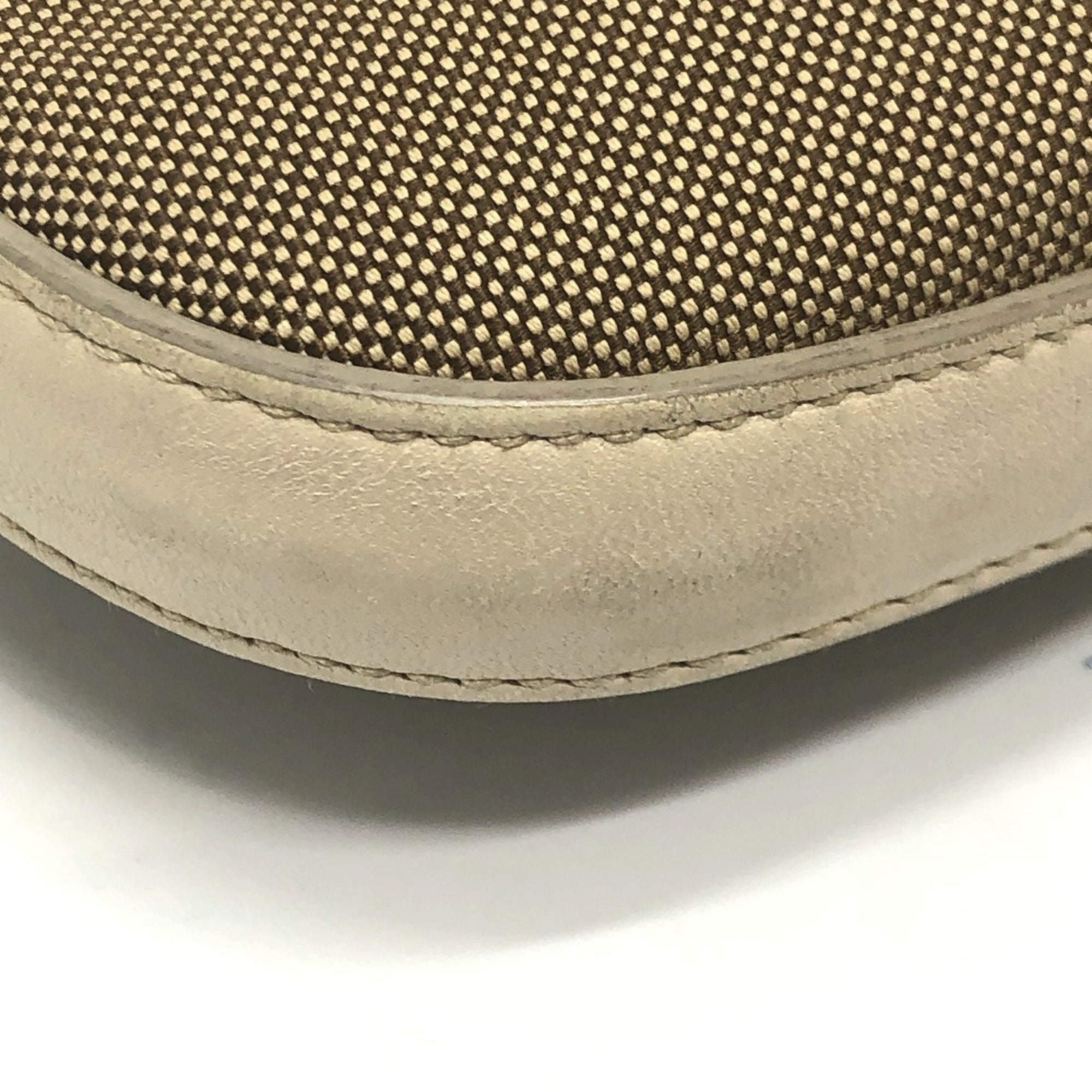 Prada Beige Canvas Leather Shoulder Bag (Pre-Owned)
