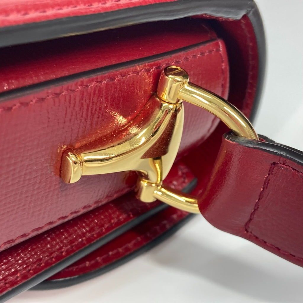 Gucci Beige Red Color Gg Supreme Leather Shoulder Bag (Pre-Owned)