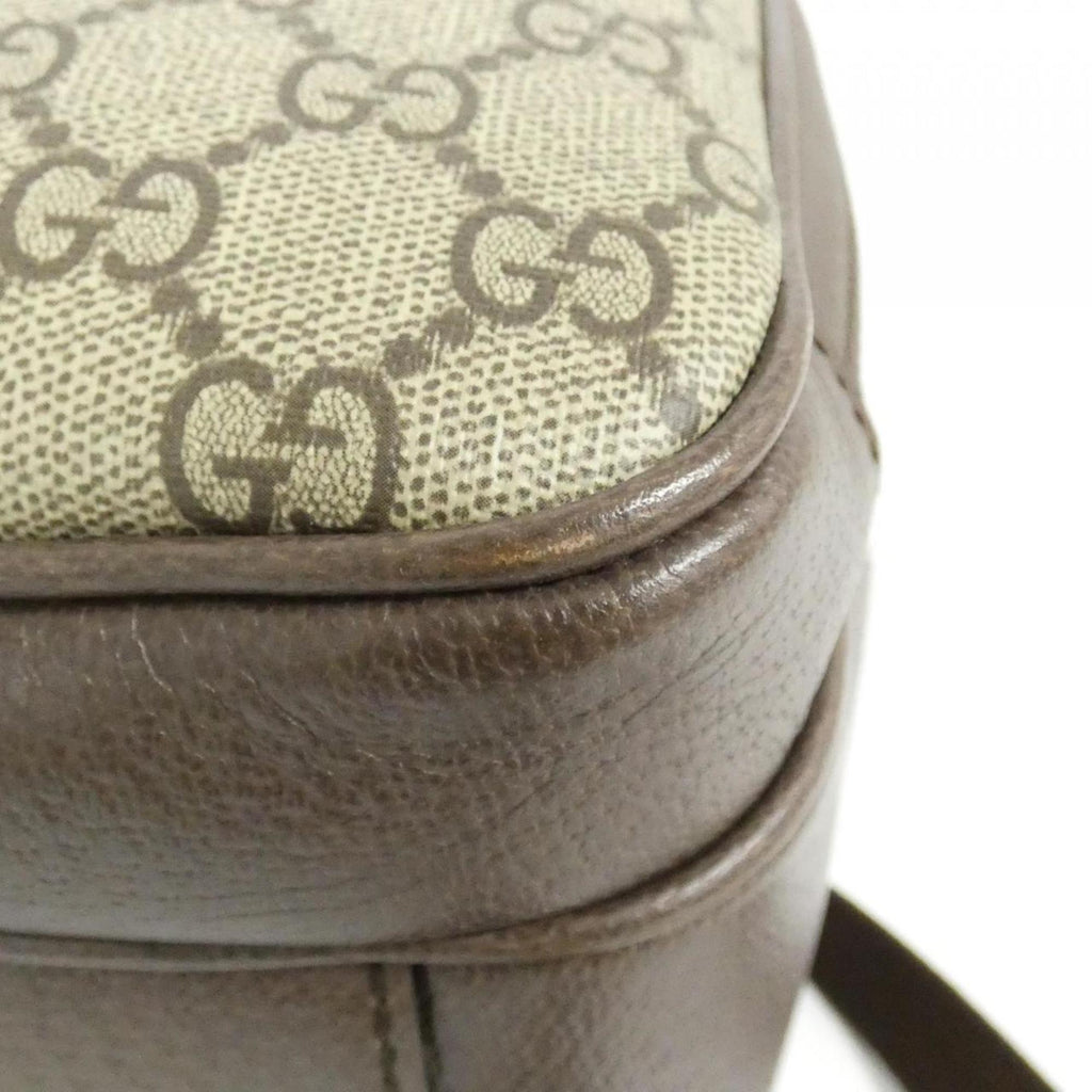 Gucci Beige Brown Gg Supreme Canvas Leather Shoulder Bag (Pre-Owned)