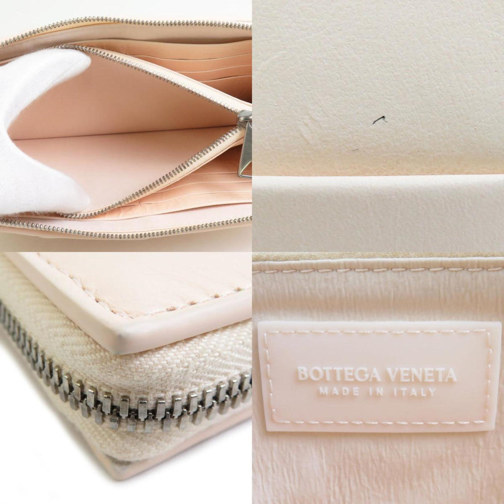 Bottega Veneta Beige Leather Long Wallet (Bi-Fold) (Pre-Owned)