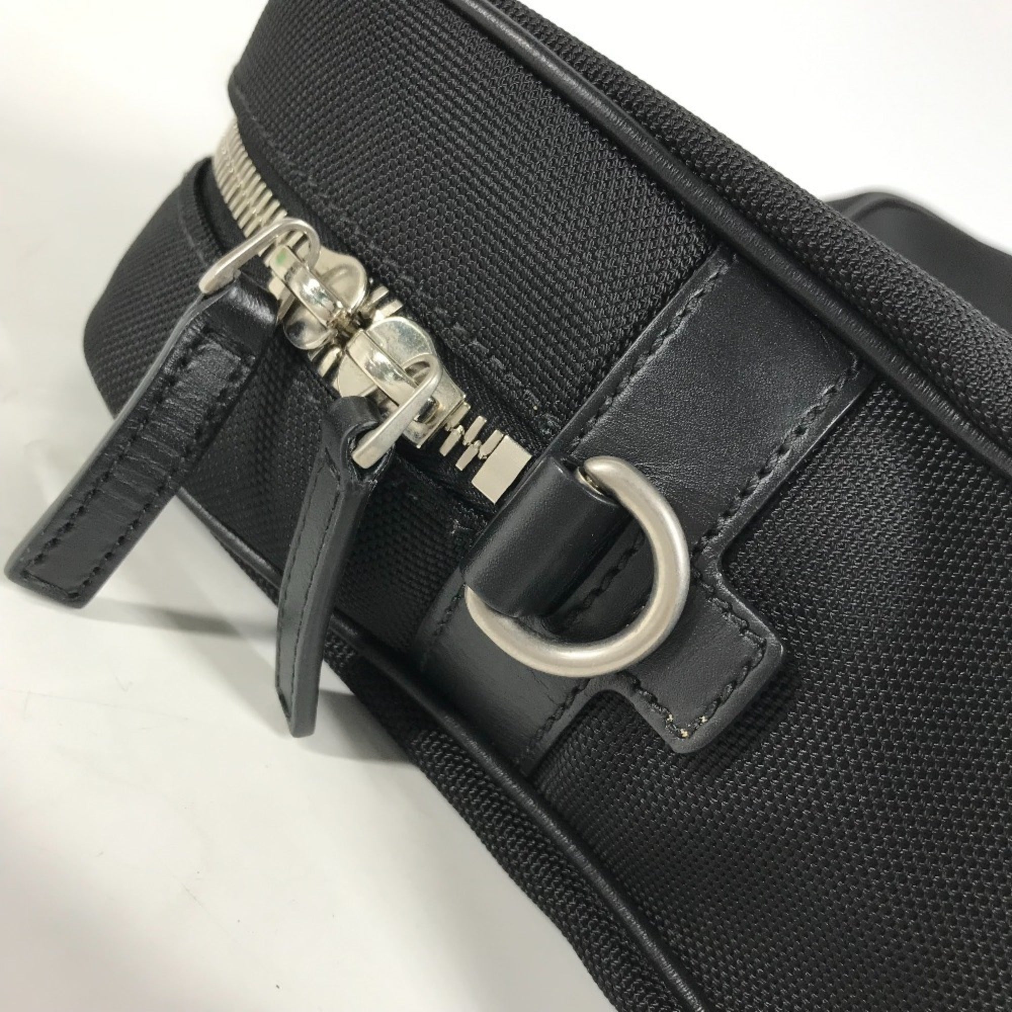Gucci Black Leather Canvas Handbag Shoulder Bag Tote Bag (Pre-Owned)