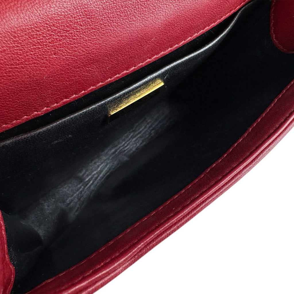 Prada Red Color Leather Shoulder Bag (Pre-Owned)