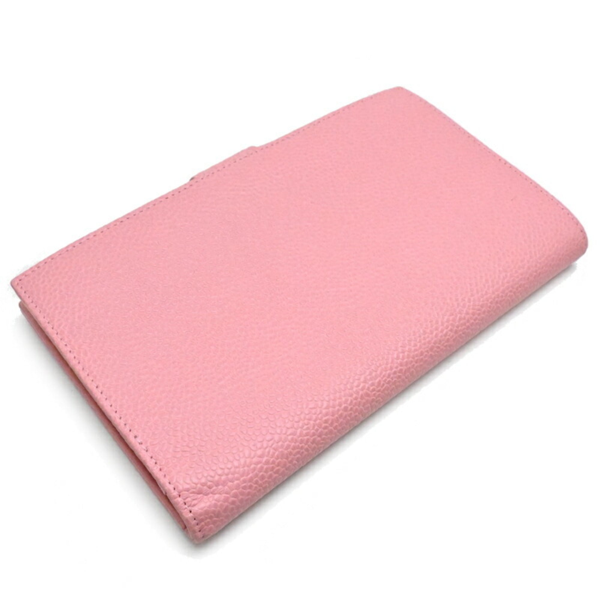 Chanel Pink Grained Calfskin Wallet (Bi-Fold) (Pre-Owned)