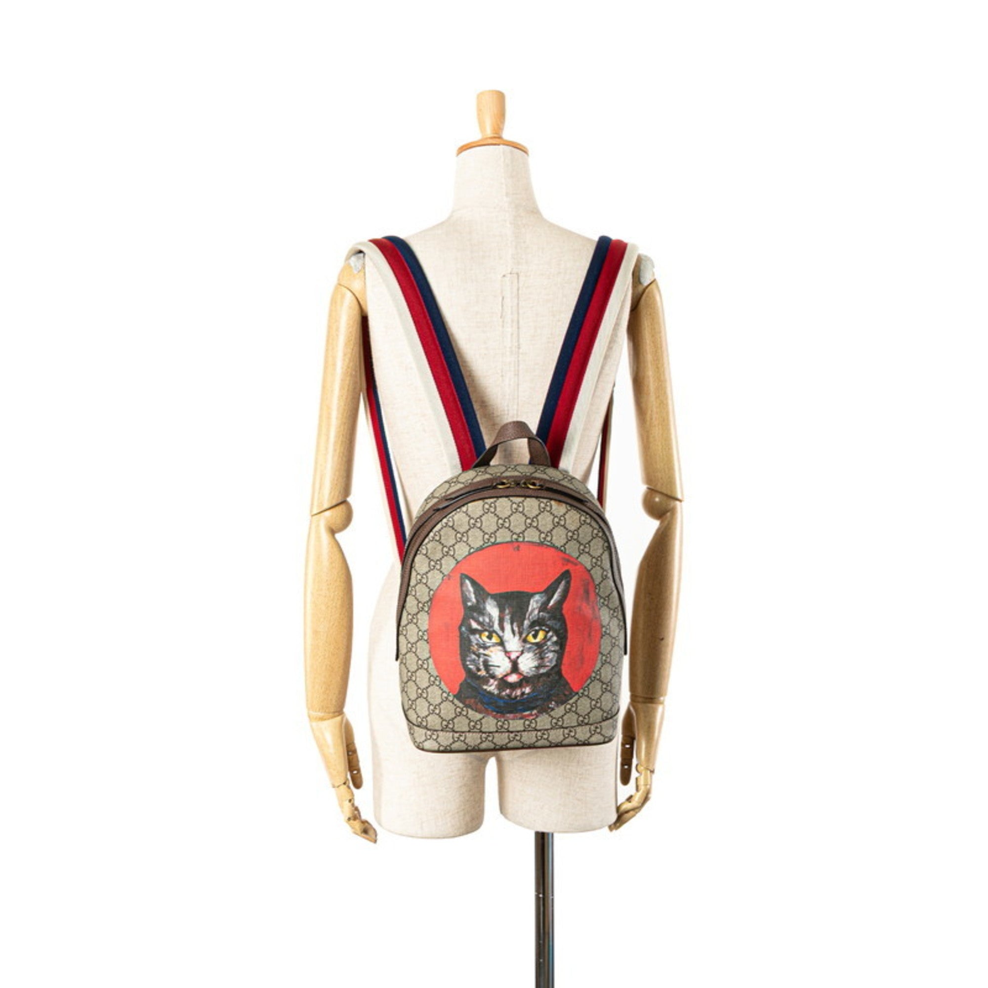 Gucci Beige Brown Multi-Color Pvc Leather Backpack (Pre-Owned)