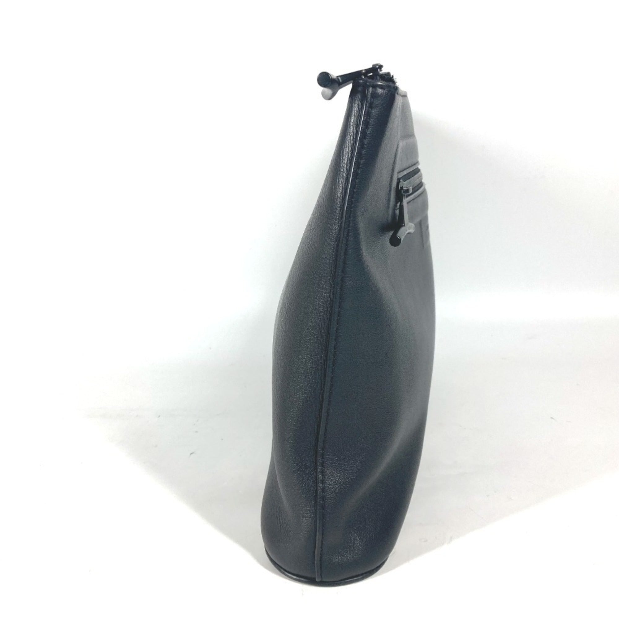 Louis Vuitton Black Leather Clutch Bag Pochette Pouch (Pre-Owned)