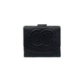 Chanel Black Grained Calfskin Wallet (Bi-Fold) (Pre-Owned)