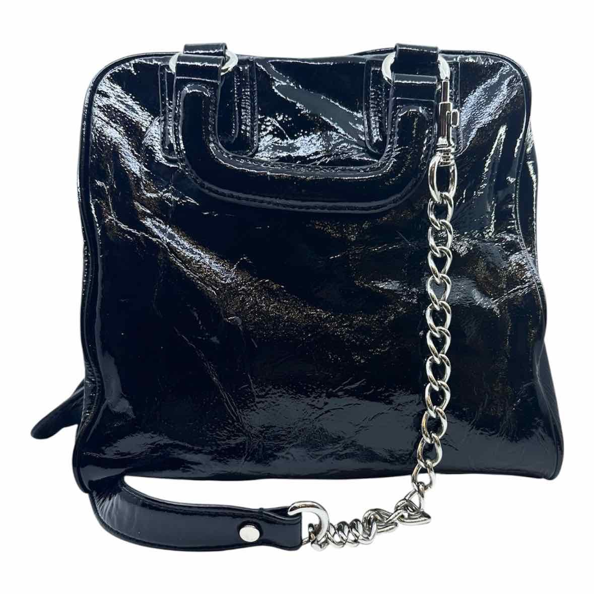DOLCE & GABBANA Black Patent Leather Solid Handbag