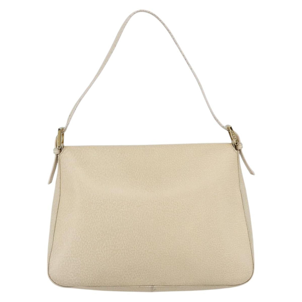 Fendi Mamma Baguette Shoulder Bag Canvas Beige Leather Shoulder Bag Bag (Pre-Owned)