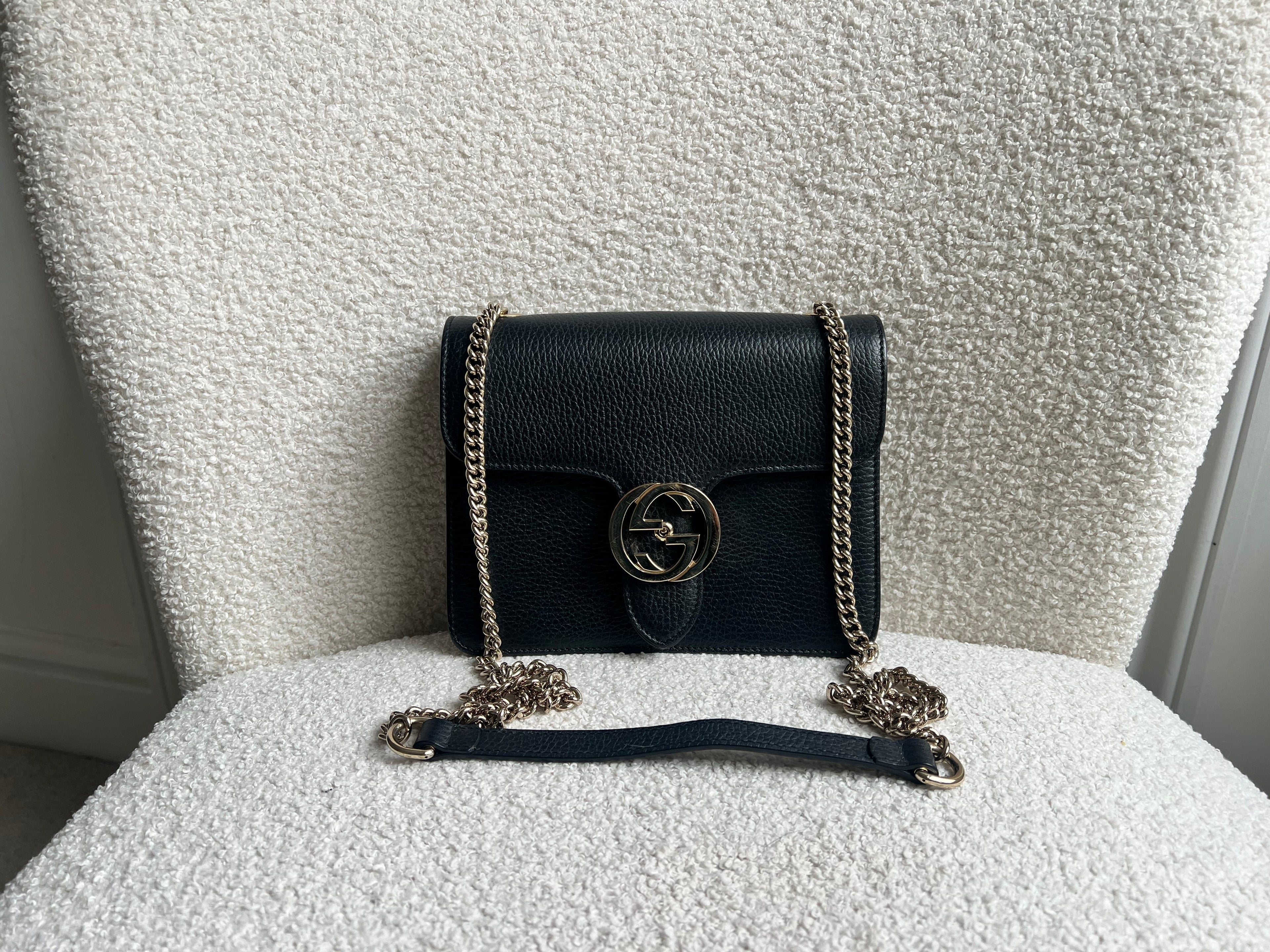 Gucci Interlocking GG Black Small Shoulder Bag