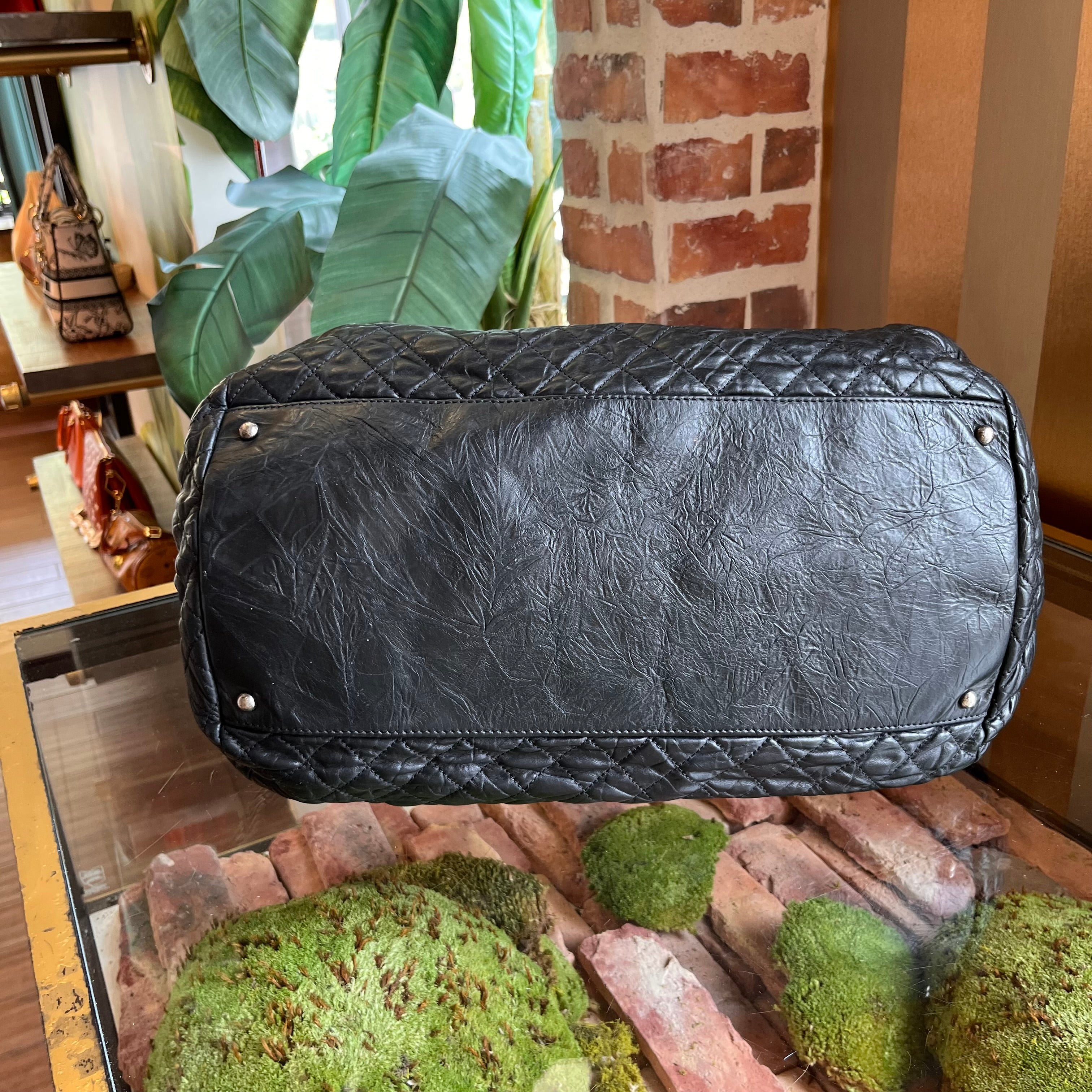 CHANEL Coco Rider Bowling Black Aged Calfskin Satchel Bag