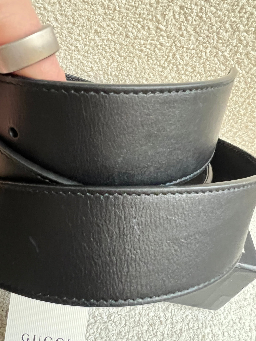 Gucci GG Marmont Black Wide Leather Belt with Shiny Gold Buckle (RRP £410)