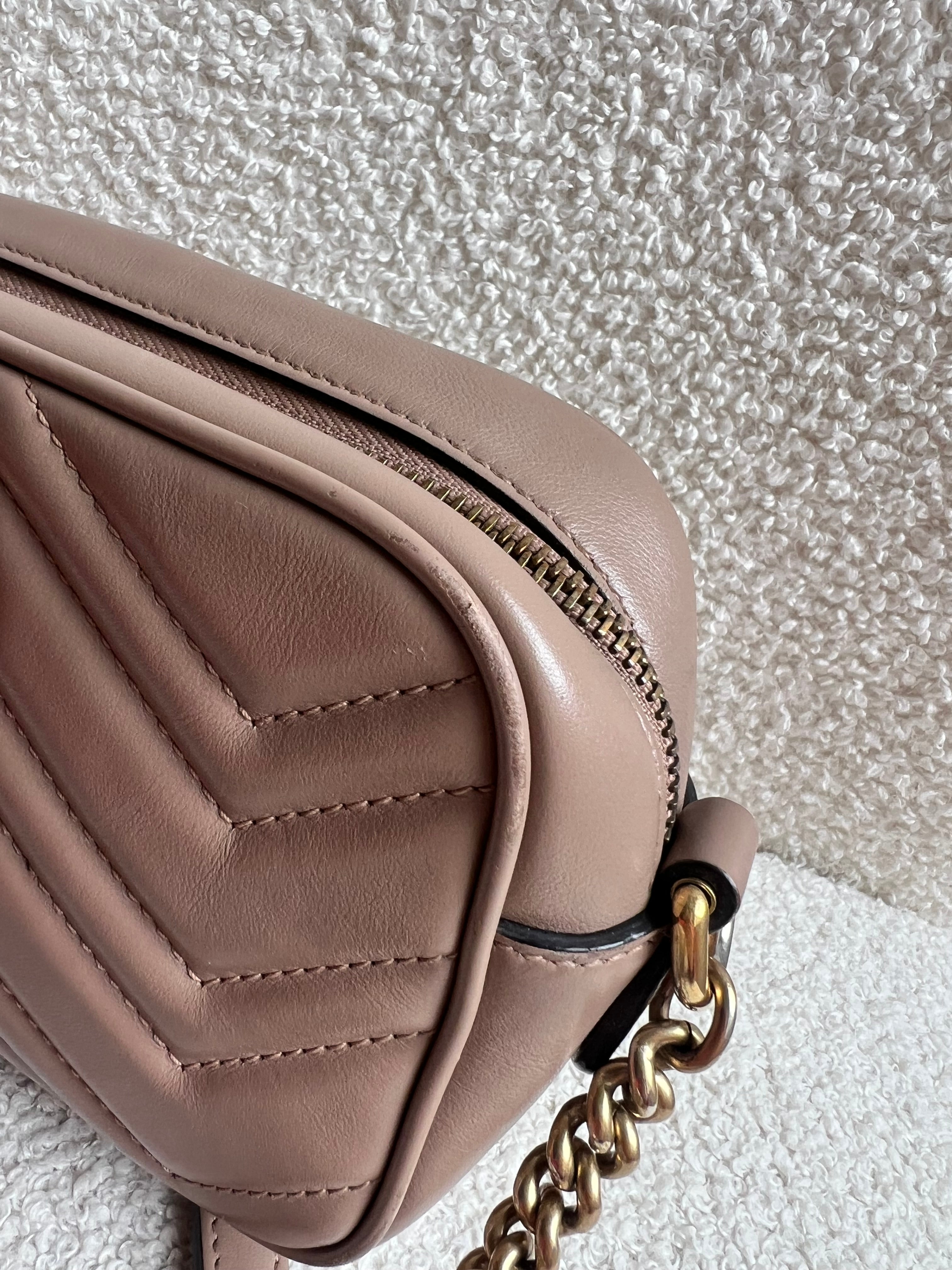 Gucci GG Dusty Pink Marmont Mini Shoulder Bag (RRP £1,360)