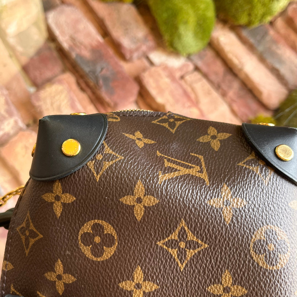 LOUIS VUITTON Petite Malle Souple Black Monogram Canvas Top Handle Bag