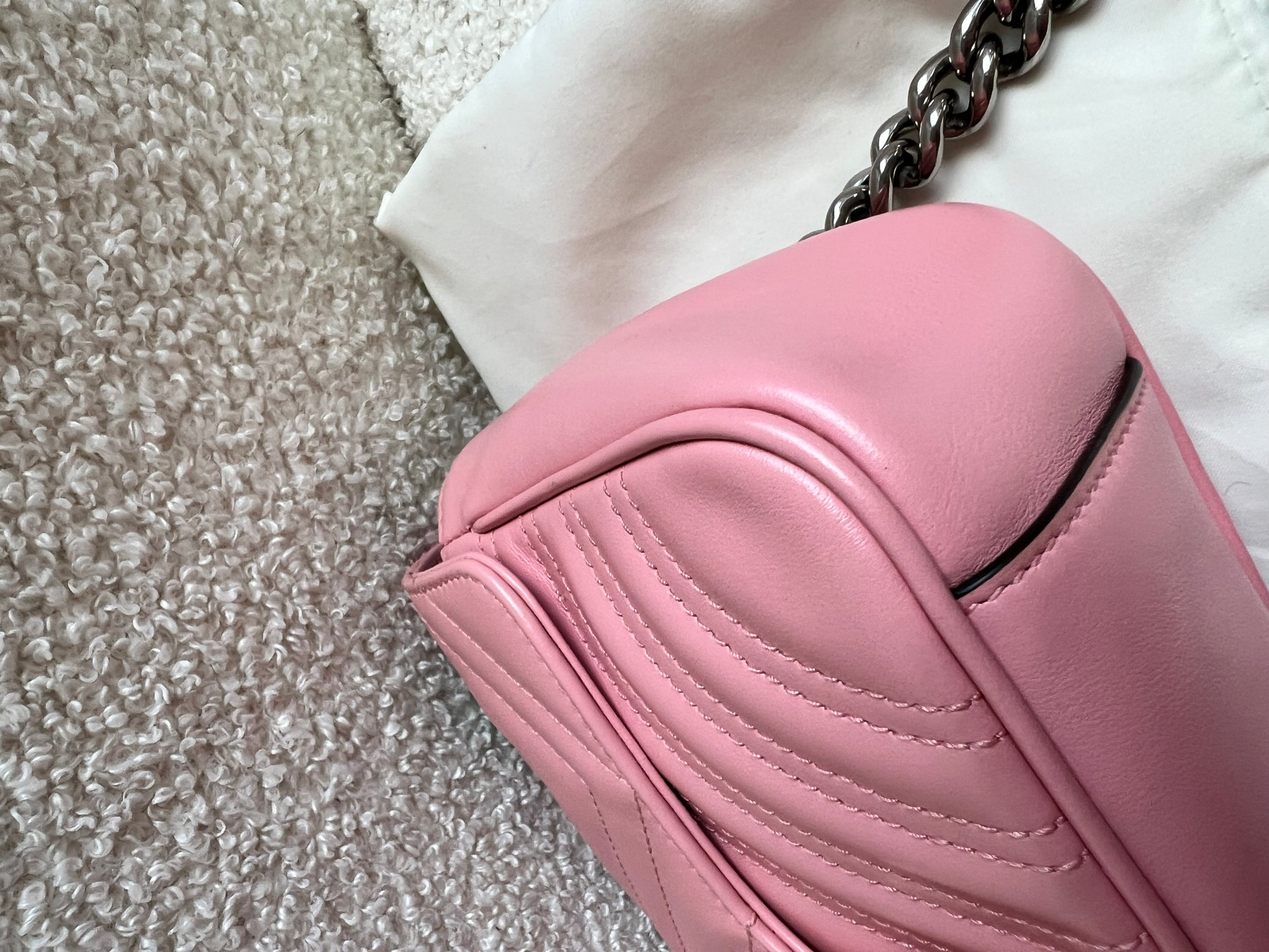 Gucci GG Pale Pink Marmont Mini Shoulder Bag (RRP £1,890)