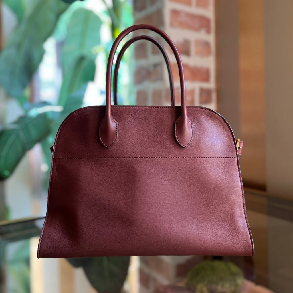 THE ROW Margaux 12 Brown Calfskin Tote Bag