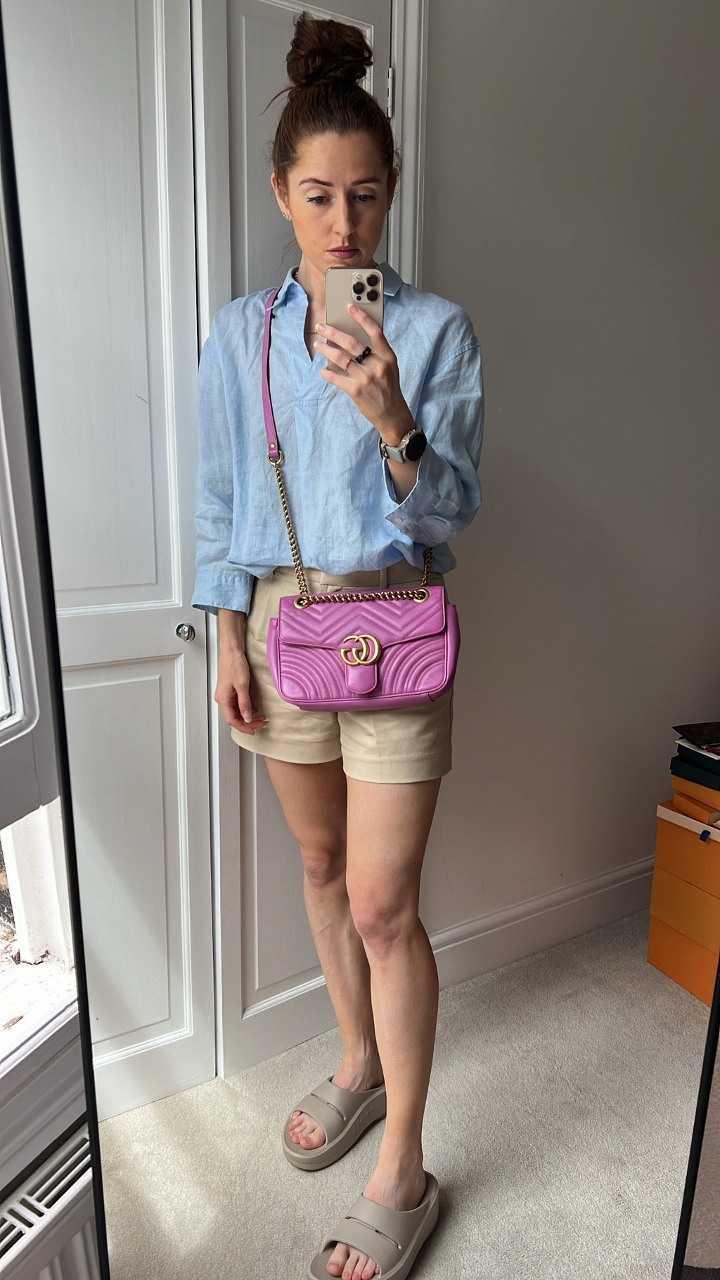 Gucci GG Hot Pink Marmont Small Shoulder Bag (RRP £2070)