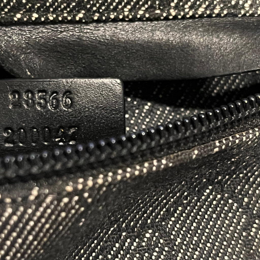 GUCCI Black Denim GG Monogram Belt Bag