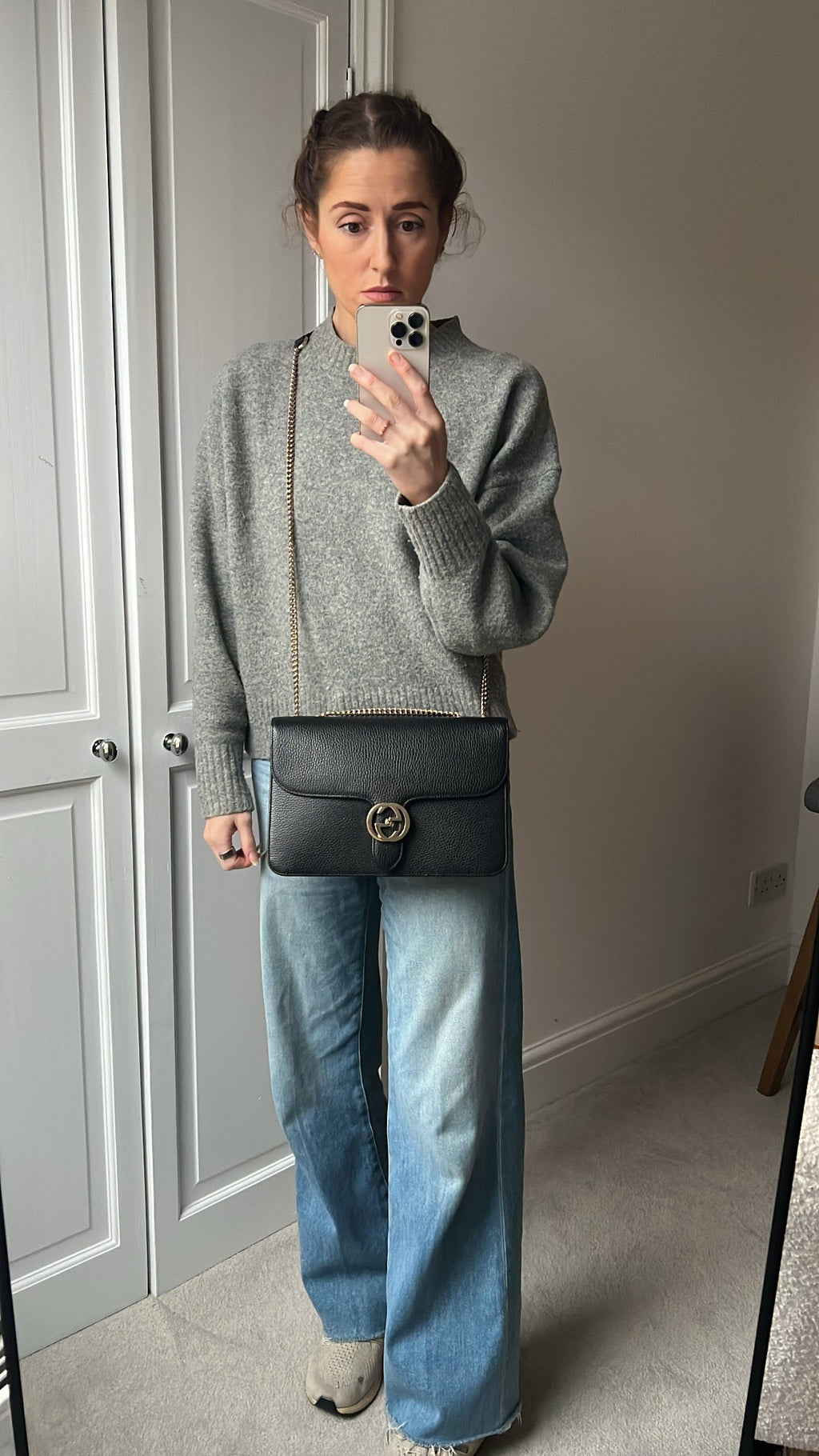 Gucci Interlocking GG Black Medium Shoulder Bag