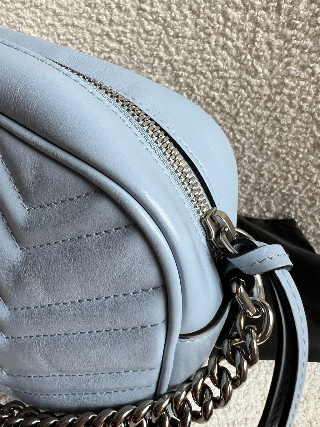 Gucci GG Pale Blue Marmont Small Shoulder Bag (RRP £1440)