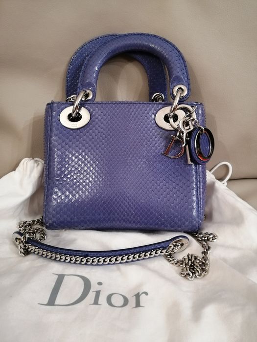 DIOR MINI LADY DIOR PHYTON LEATHER BAG