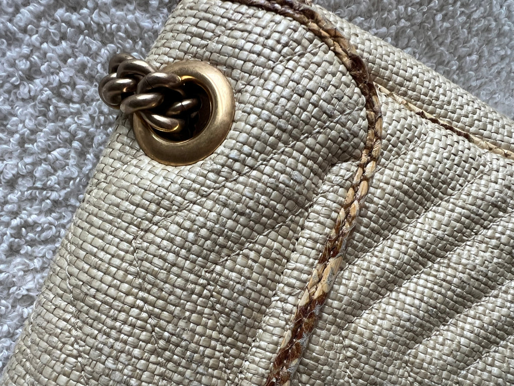 Gucci GG Beige Raffia Marmont Small Shoulder Bag (RRP £1,570)