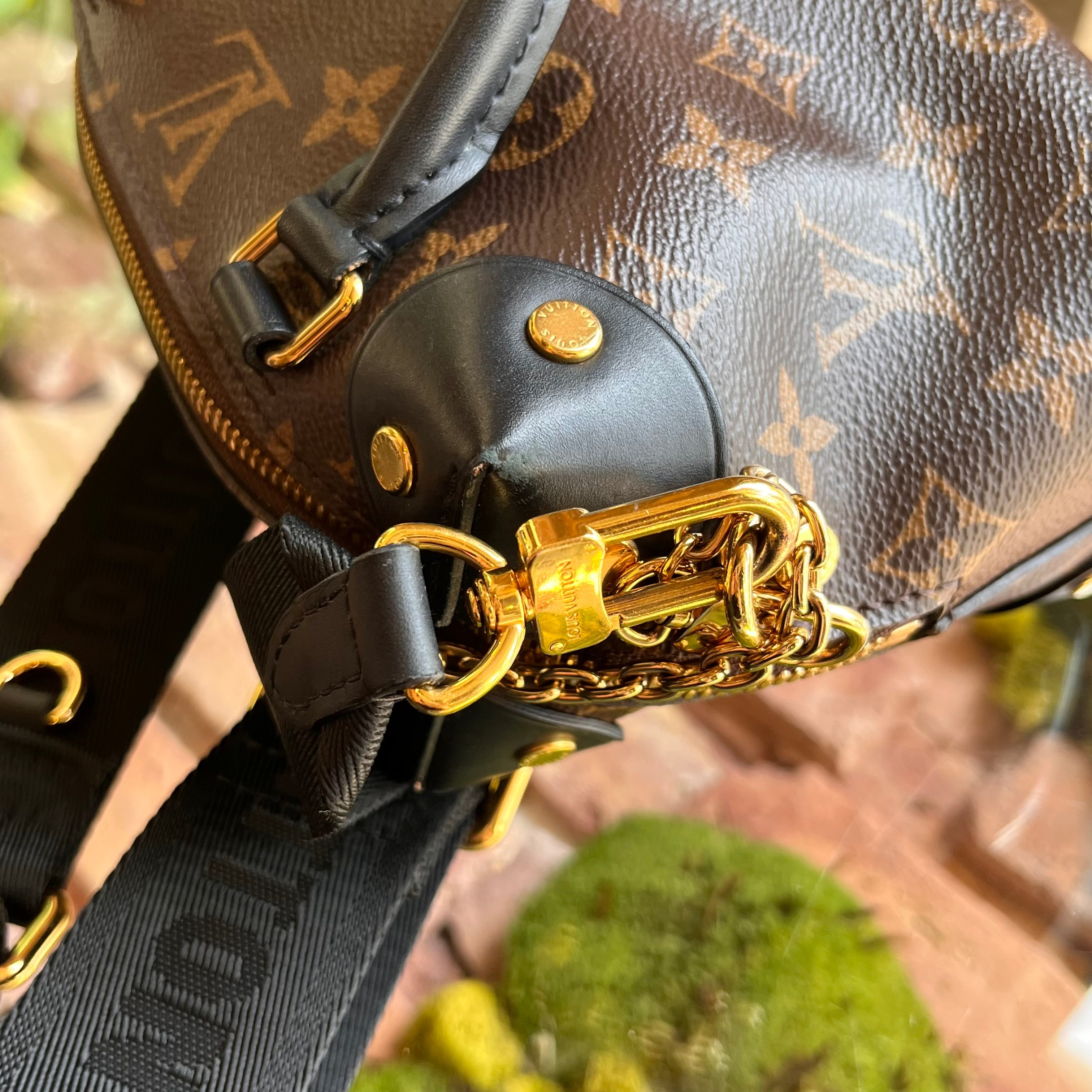 LOUIS VUITTON Petite Malle Souple Black Monogram Canvas Top Handle Bag