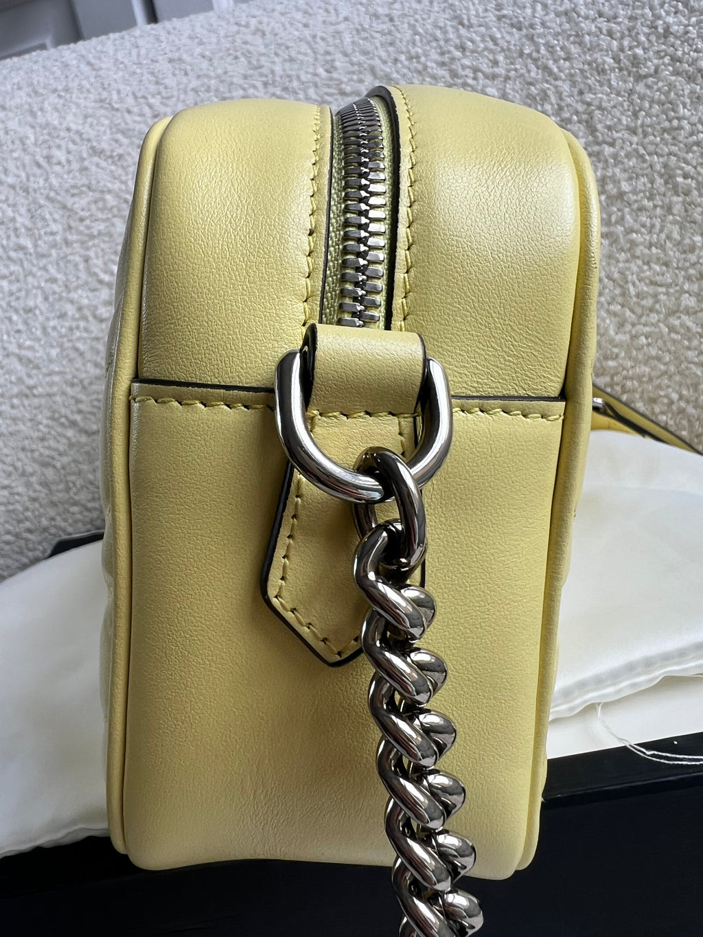 Gucci GG Pale Yellow Marmont Small Shoulder Bag (RRP £1440)