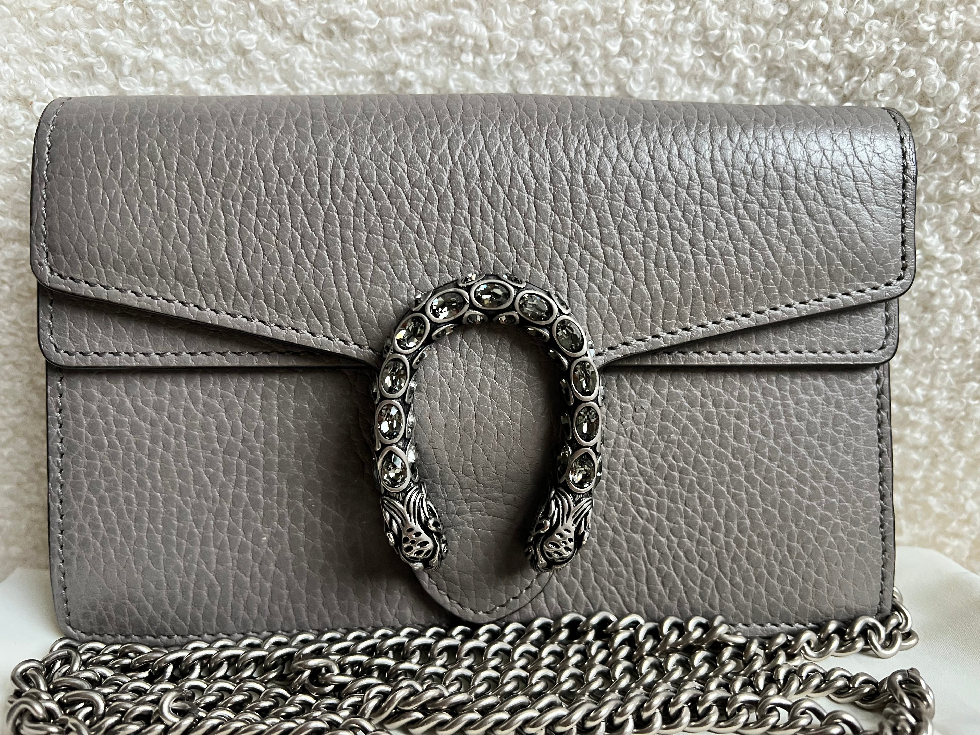 Gucci Dionysus GG Grey Super Mini Shoulder Bag (RRP £985)