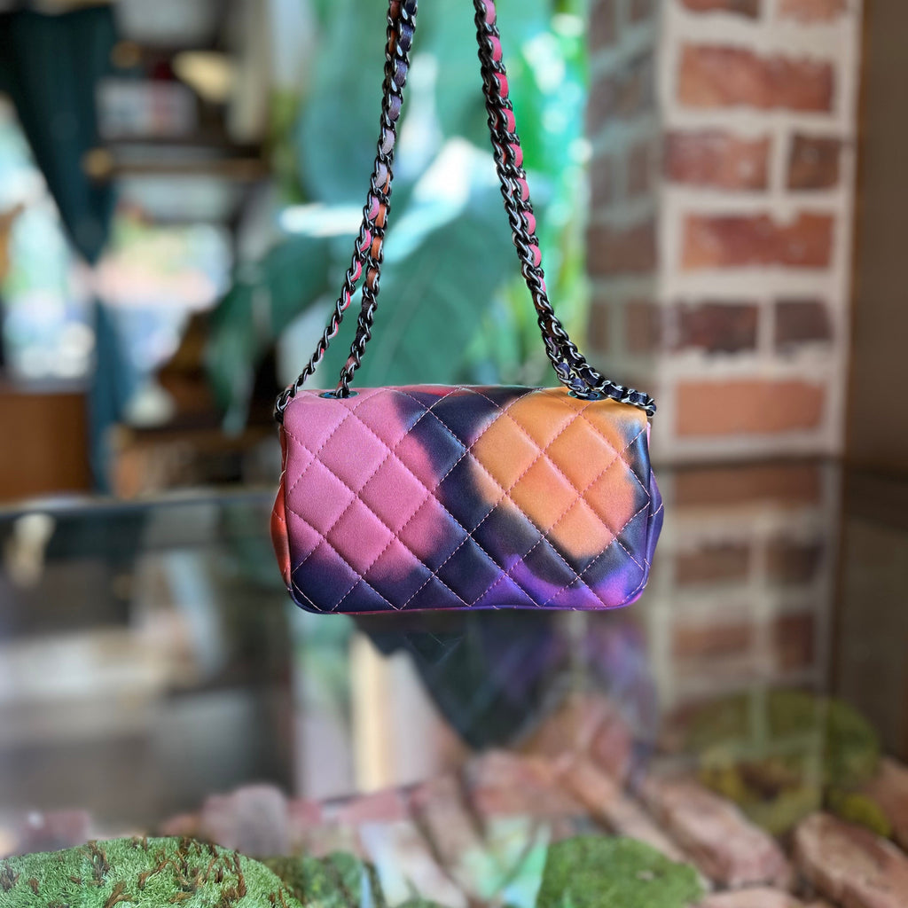 CHANEL Flower Power Extra Mini Quilted Lambskin Flap Shoulder Bag