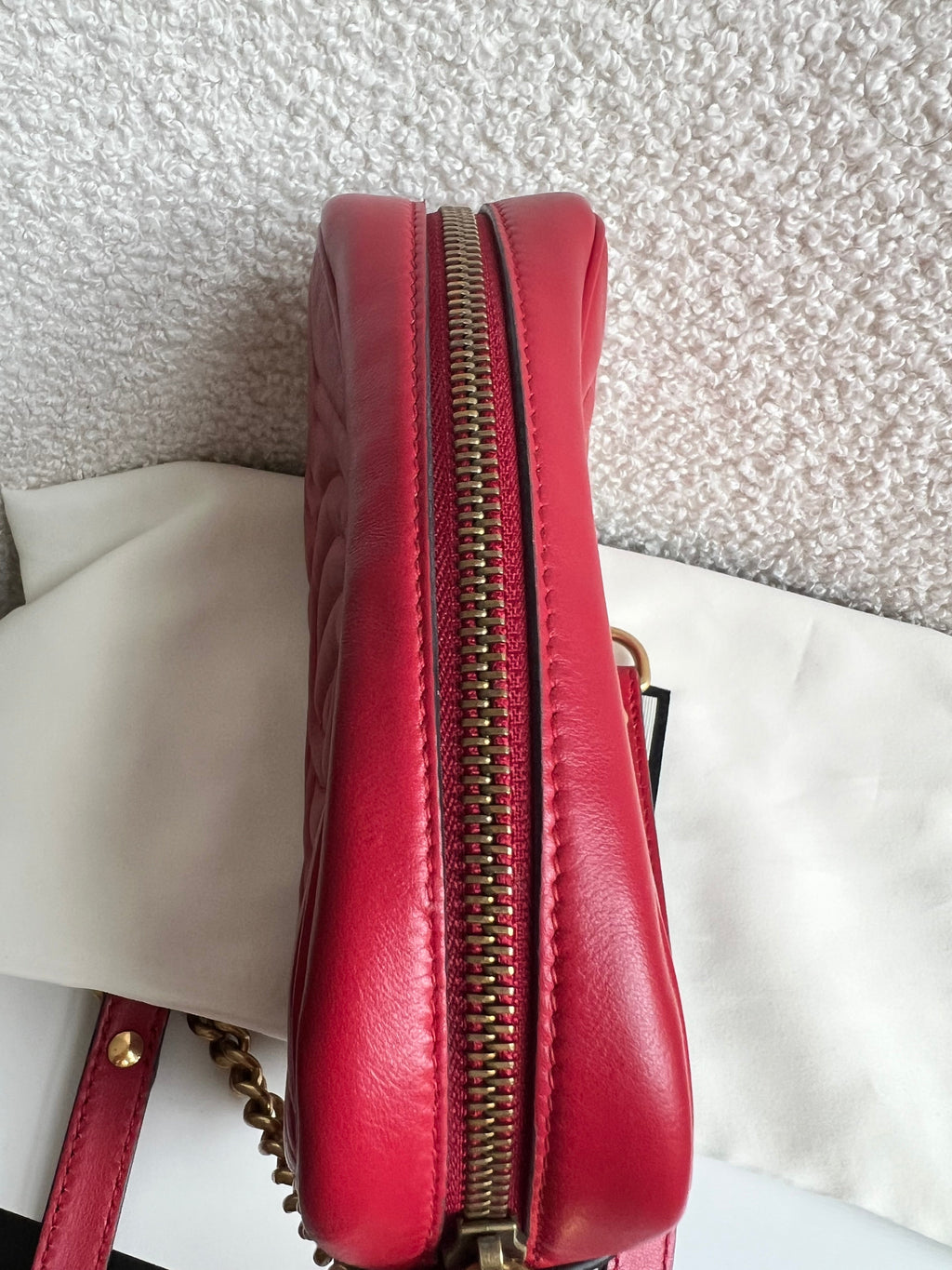 Gucci GG Hibiscus Red Marmont Mini Shoulder Bag (RRP £1360)