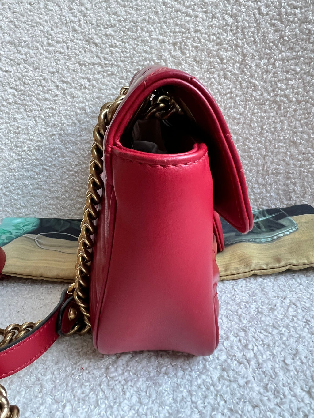 Gucci GG Hibiscus Red Marmont Mini Shoulder Bag (RRP £1,890)
