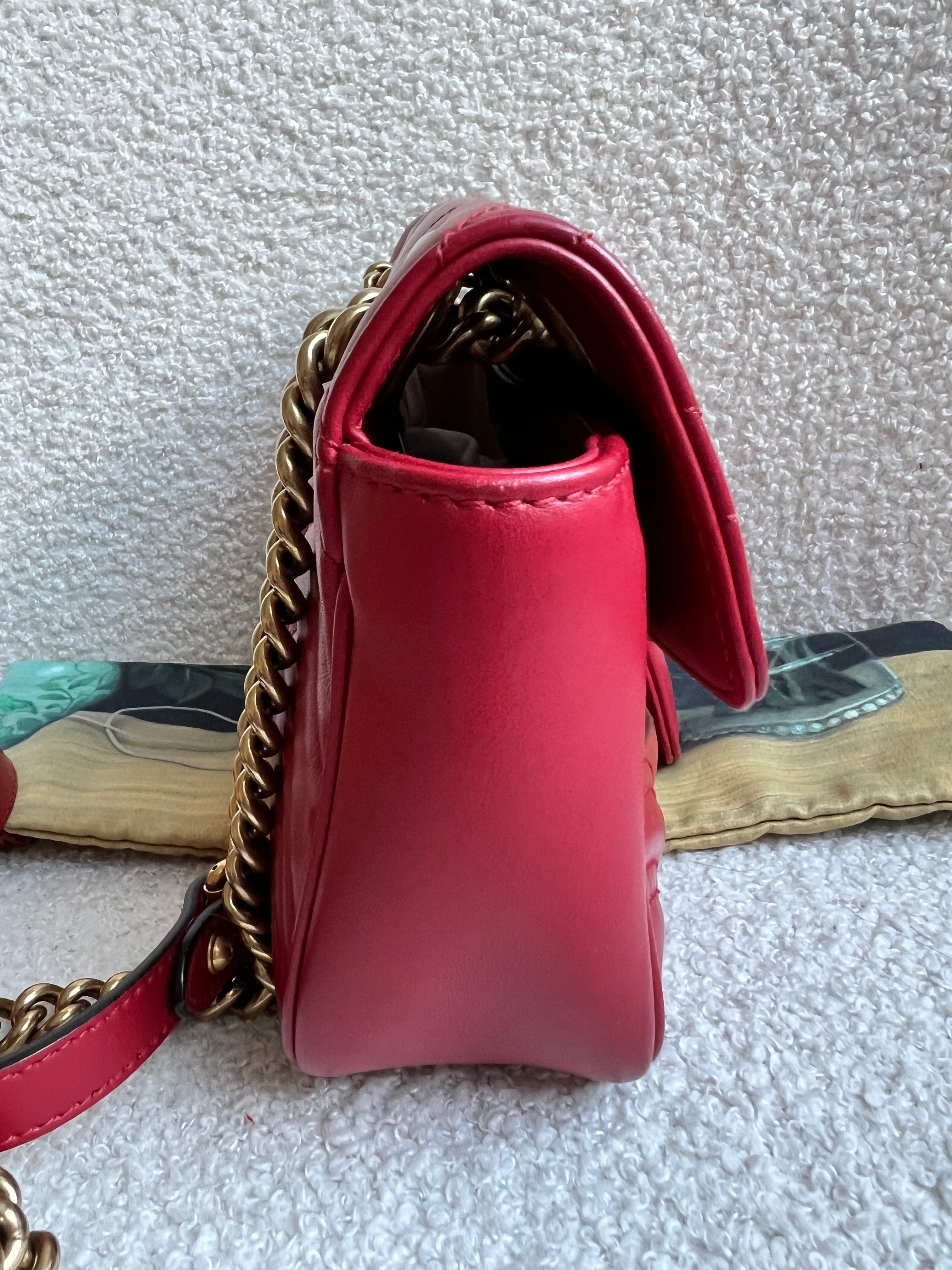 Gucci GG Hibiscus Red Marmont Mini Shoulder Bag (RRP £1,890)
