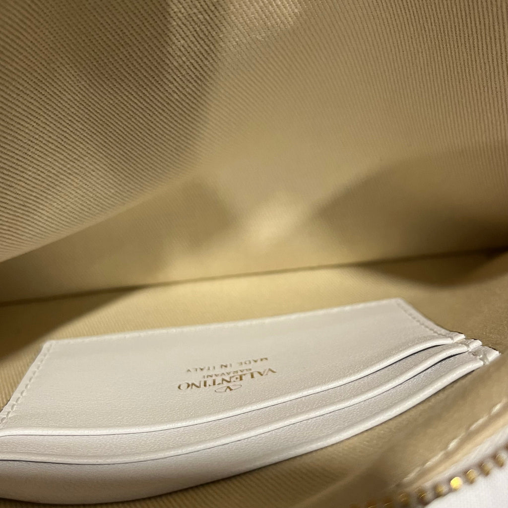 VALENTINO White Beaded Pouch Bag