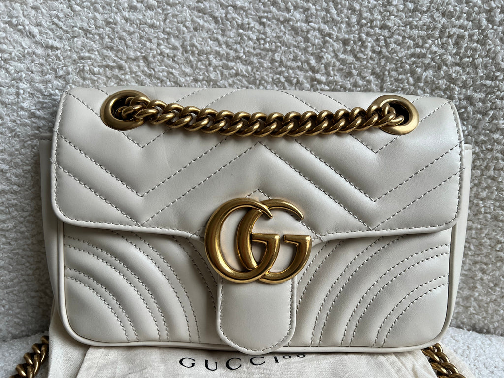 Gucci GG White Marmont Mini Shoulder Bag (RRP £1,890)
