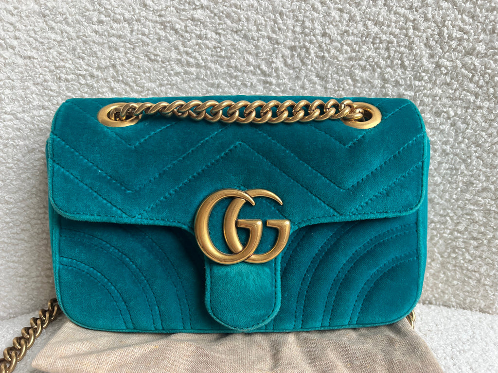 Gucci GG Mini Velvet Marmont Mini Shoulder Bag (RRP £1295)