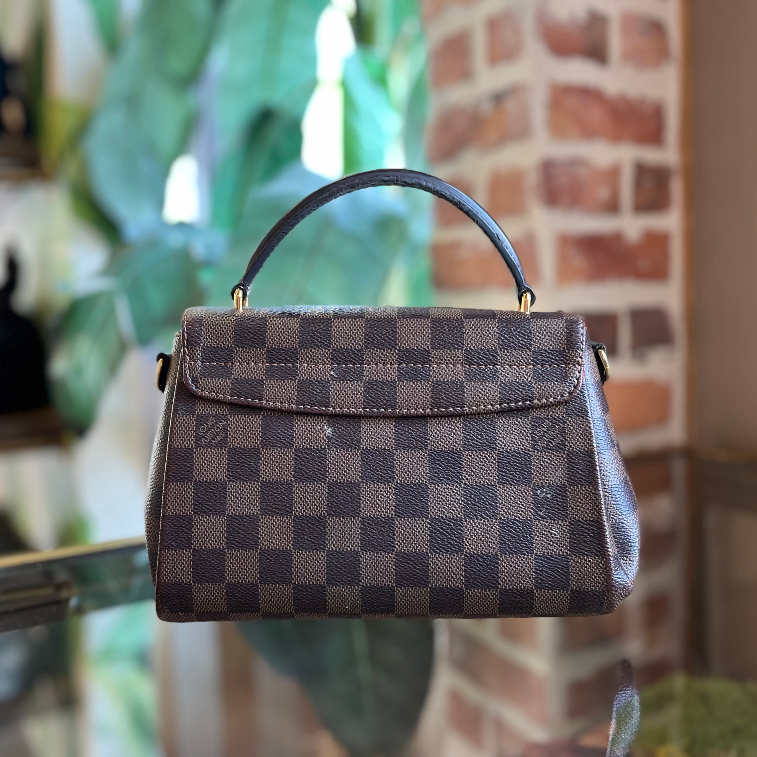 LOUIS VUITTON Croisette Brown Damier Ebene Top Handle Bag