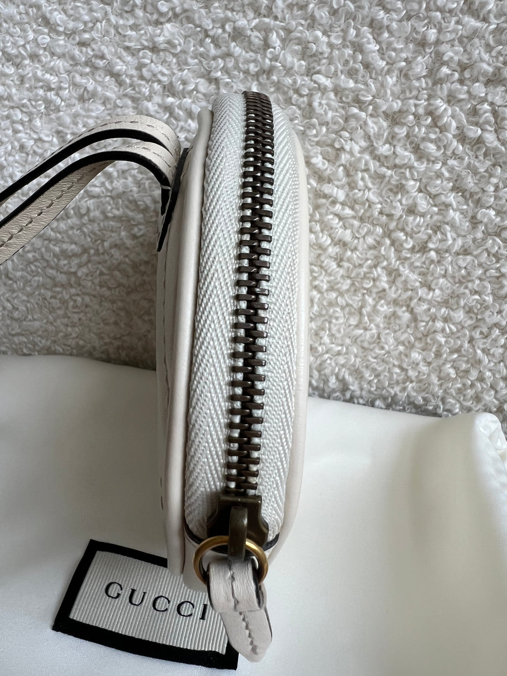 Gucci White GG Marmont Coin Pouch on Strap (RRP £395)