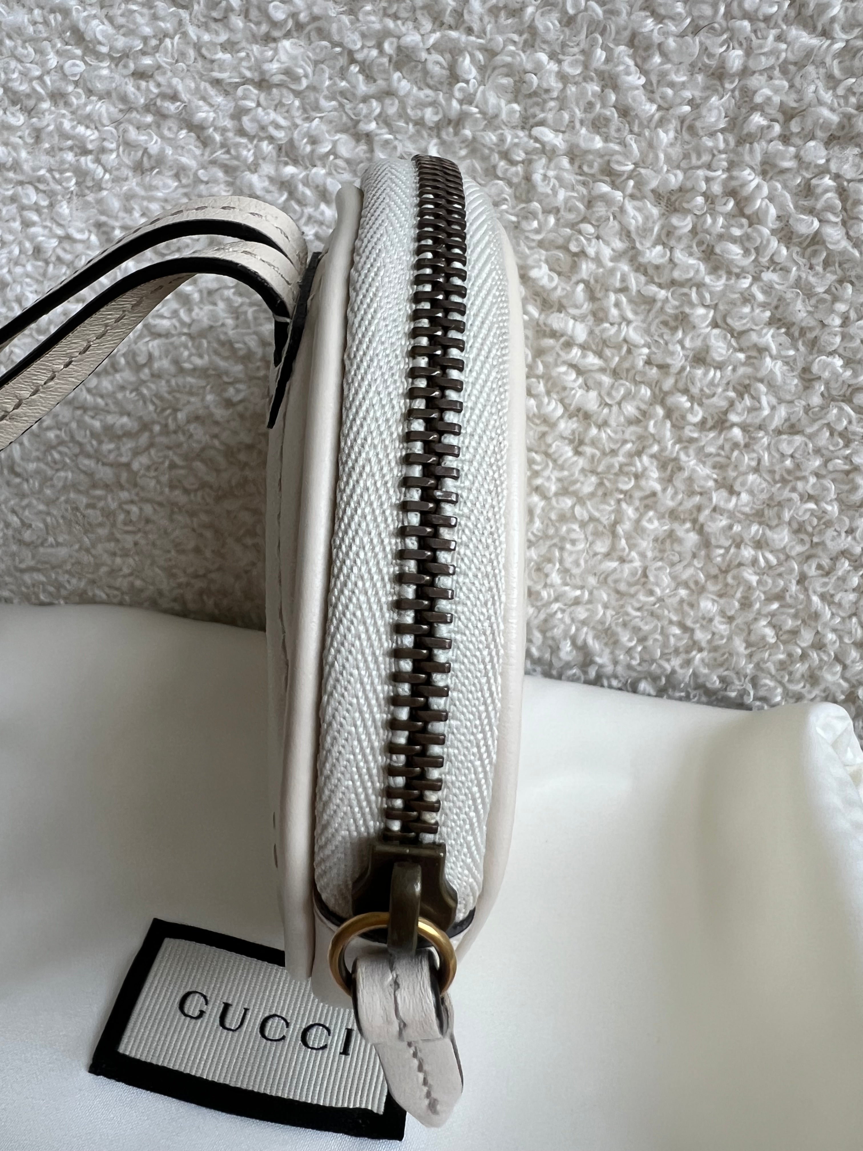Gucci White GG Marmont Coin Pouch on Strap (RRP £395)
