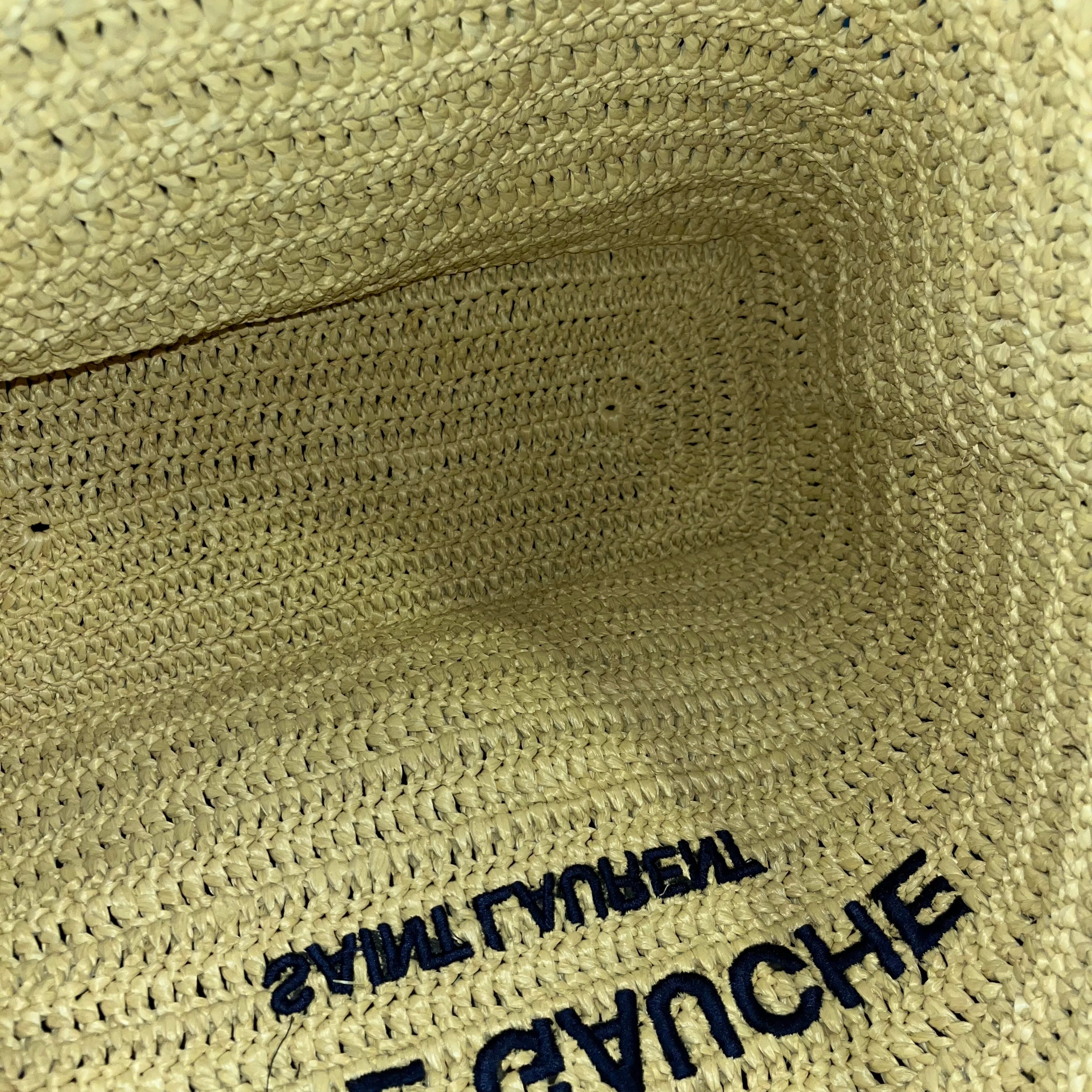 SAINT LAURENT Rive Gauche Natural Raffia Tote Bag