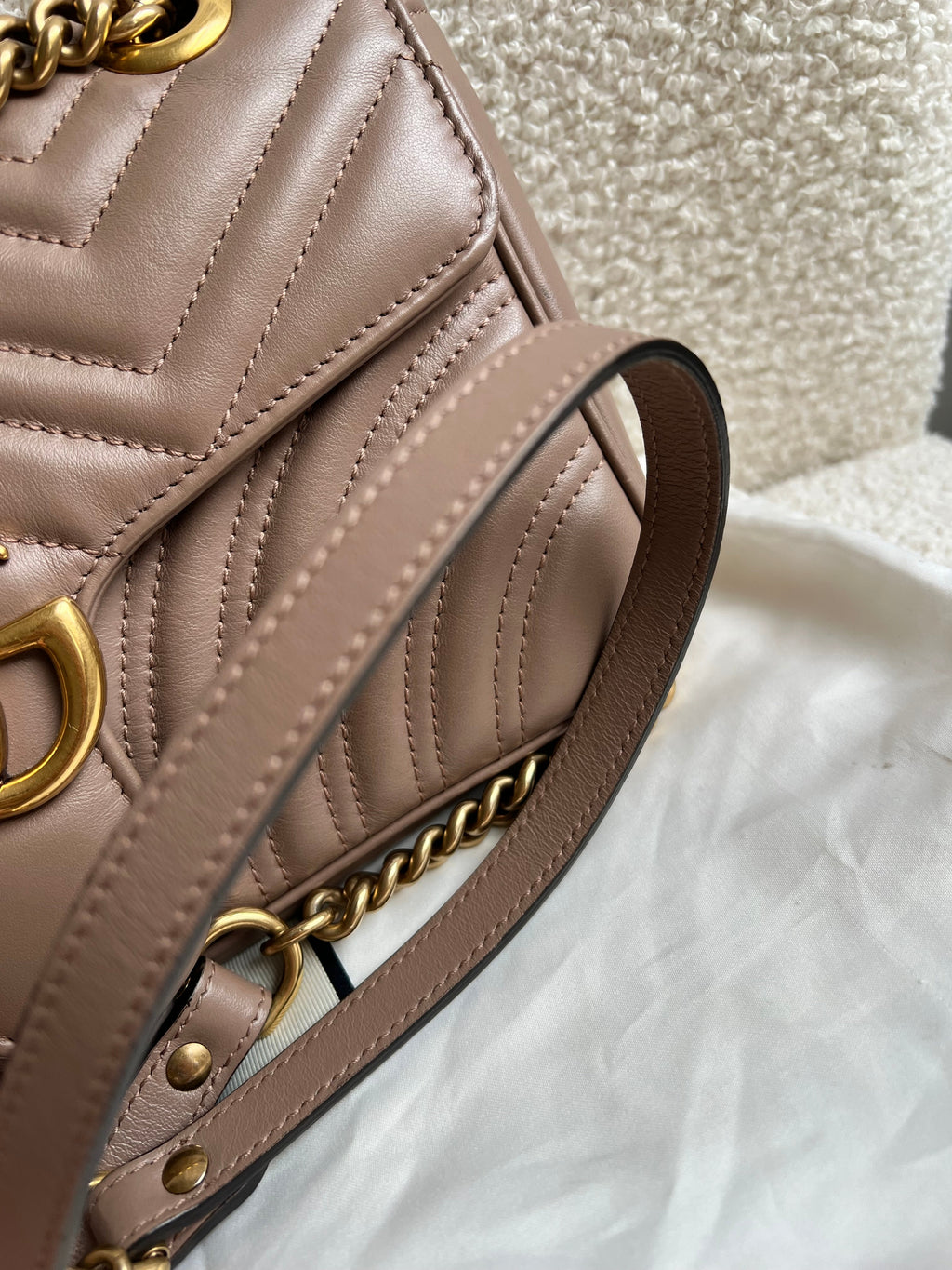 Gucci GG Dusty Pink Marmont Small Shoulder Bag (RRP £2070)