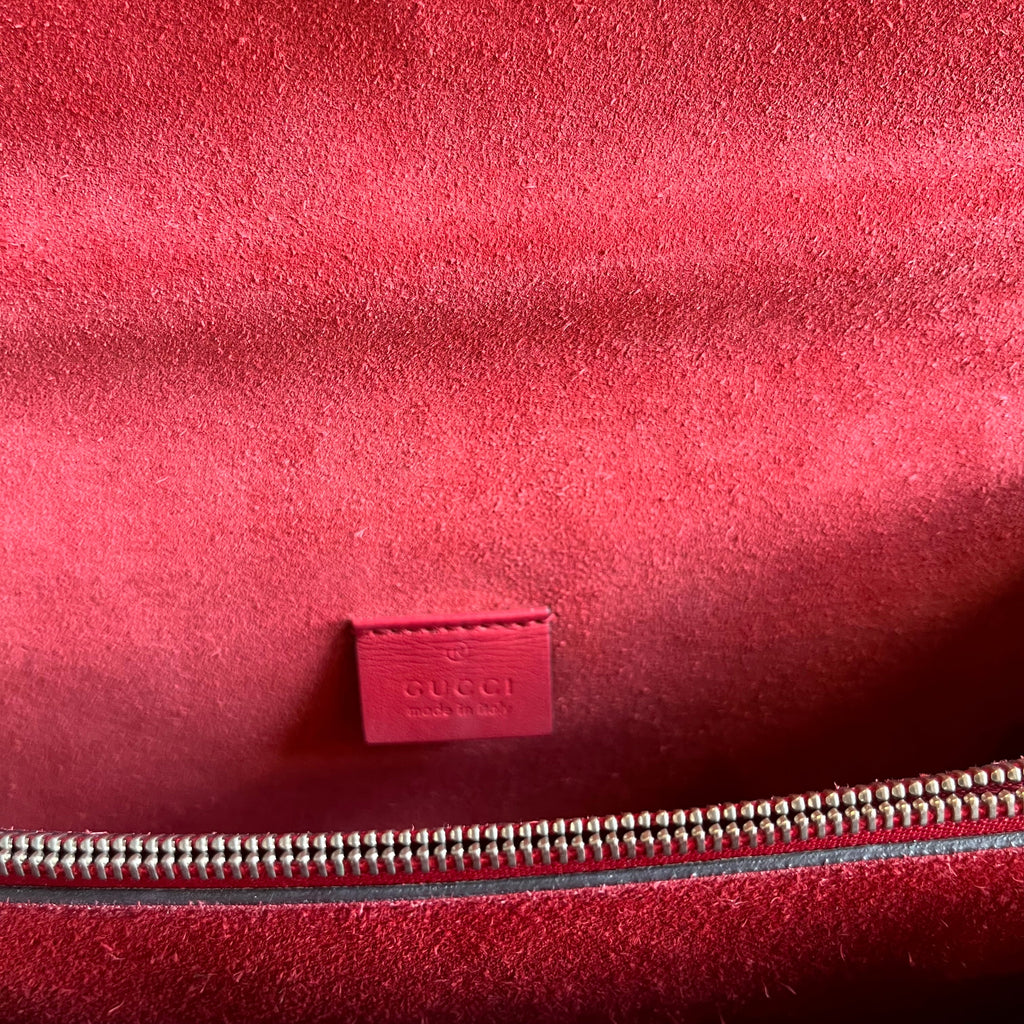 GUCCI Dionysus Medium GG Supreme Monogram Red Shoulder Bag