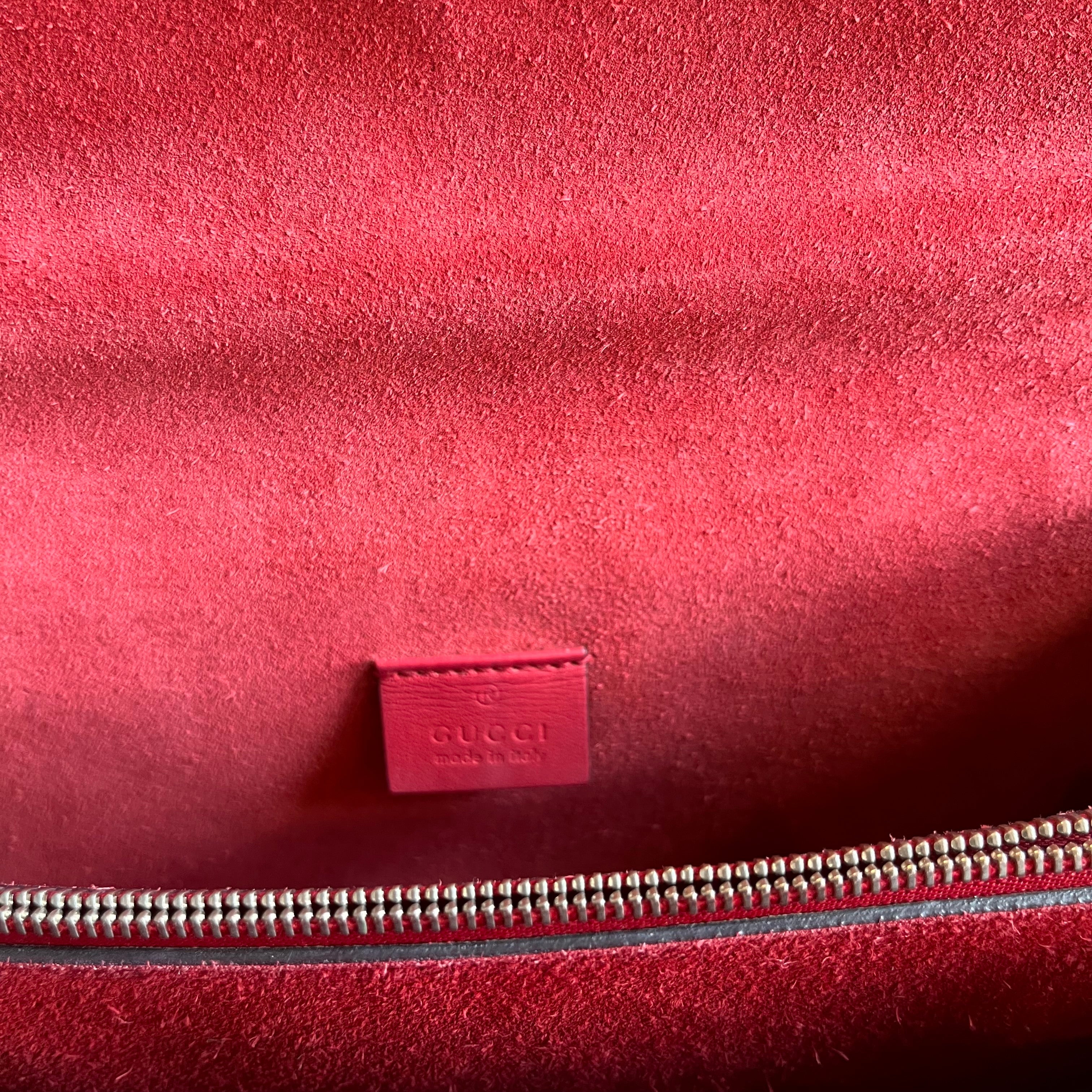 GUCCI Dionysus Medium GG Supreme Monogram Red Shoulder Bag