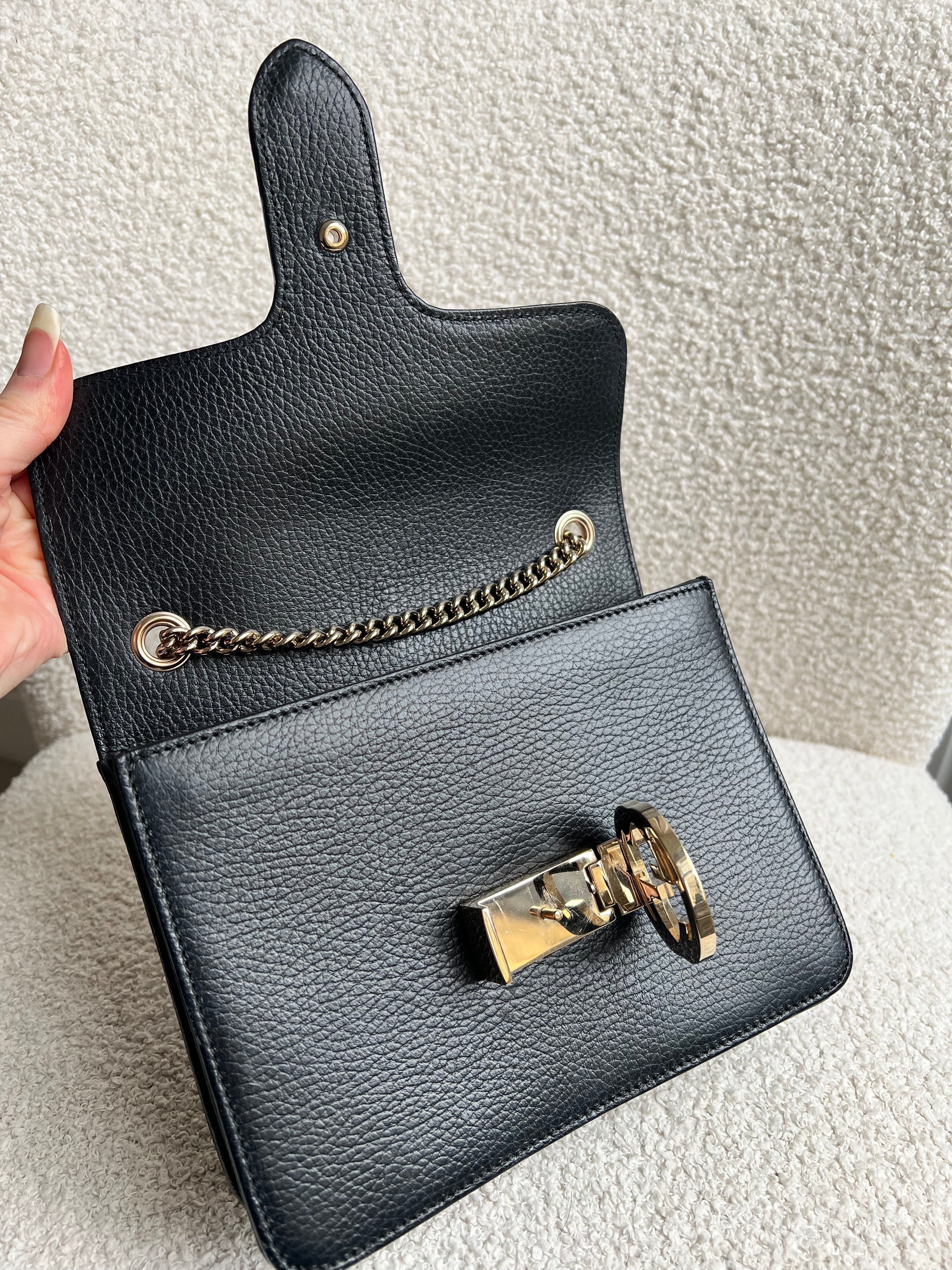 Gucci Interlocking GG Black Small Shoulder Bag
