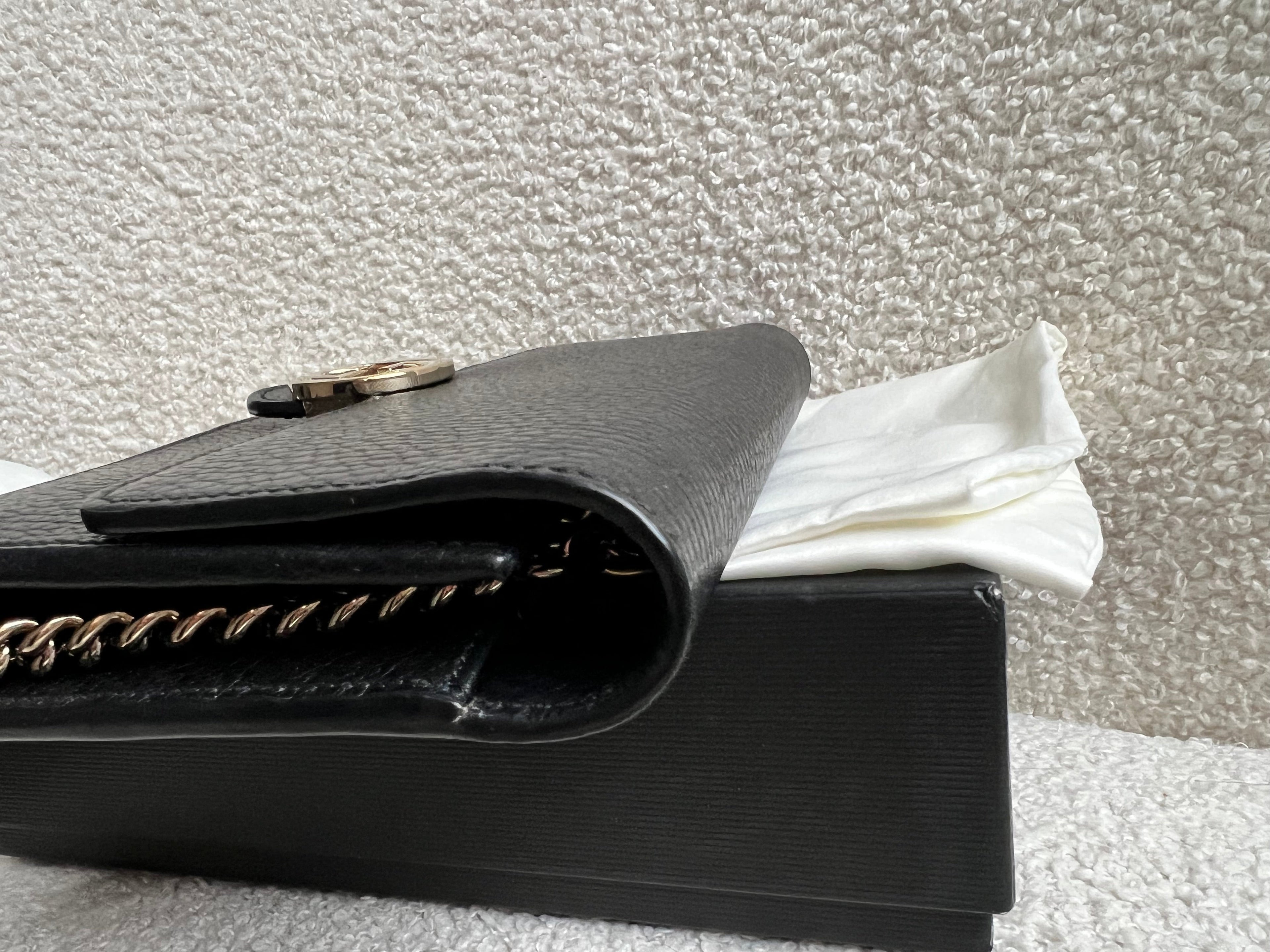 Gucci Black Interlocking GG Chain Wallet